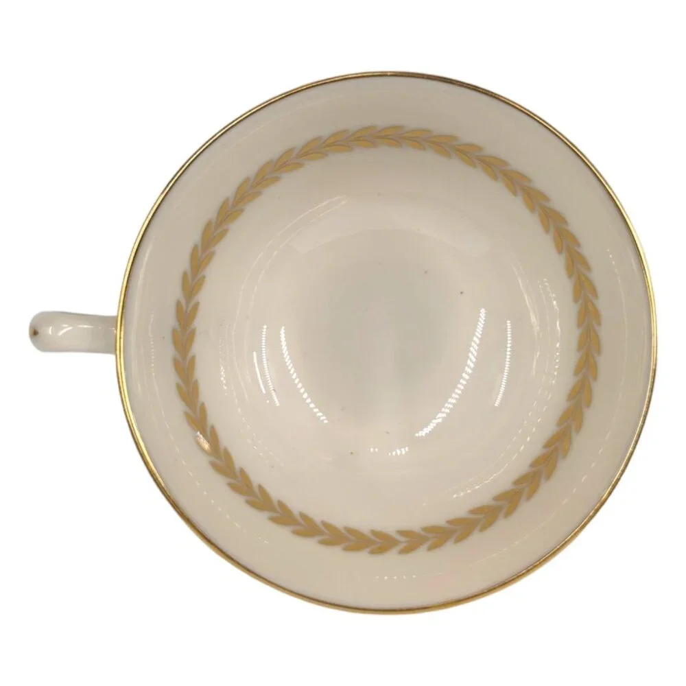 Vtg Lenox Imperial P-338 Tea Cup LOT OF 7 Cream Gold Laurel Trim Footed 6 OZ USA